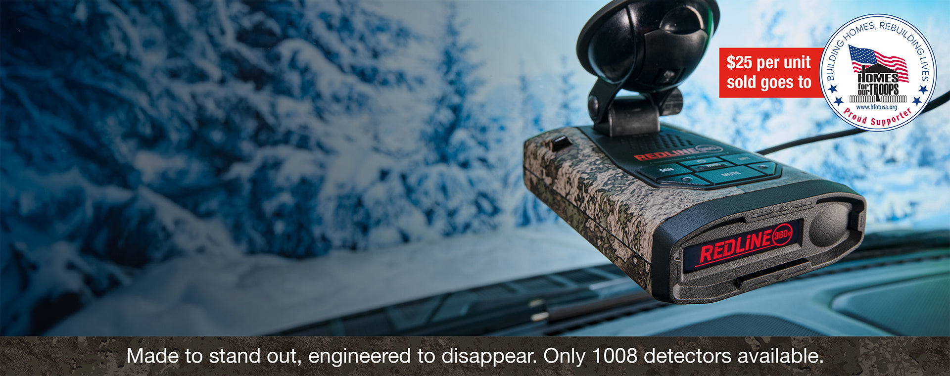 Redline 360c TrueTimber Strata Camo homes for our troops charity logo