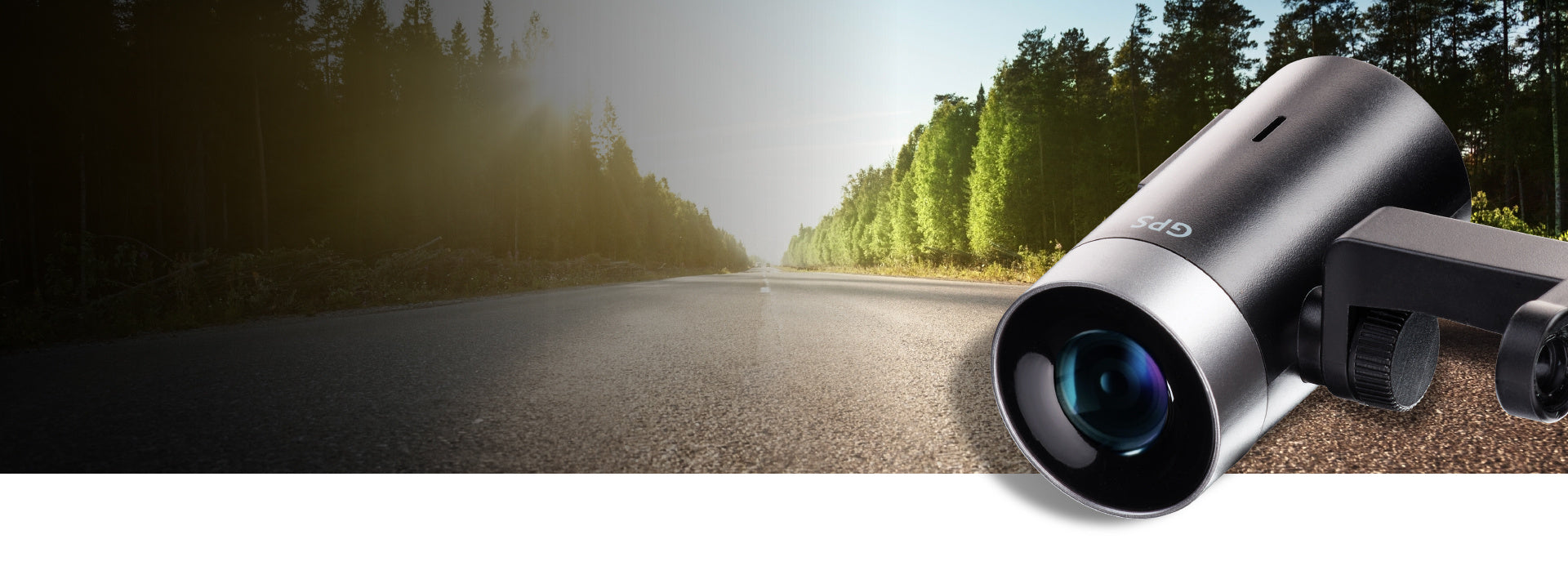 M2 smart dash cam over sunlit road