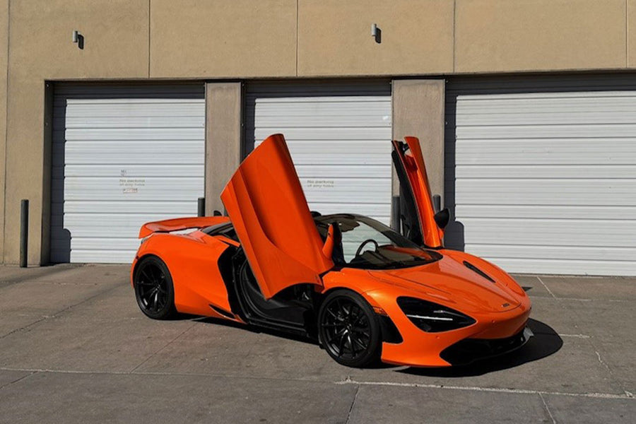 mclaren 720s spider with redline ci 360c custom installed radar detector with raised doors
